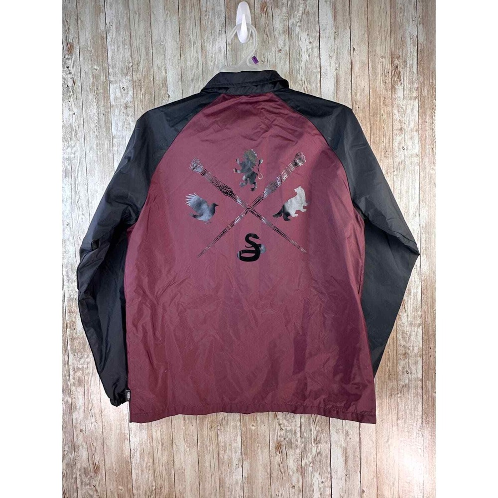 Harrry Potter X Vans Jacket‎ Mens Large Black Maroon Raglan Wind Breaker Coat
